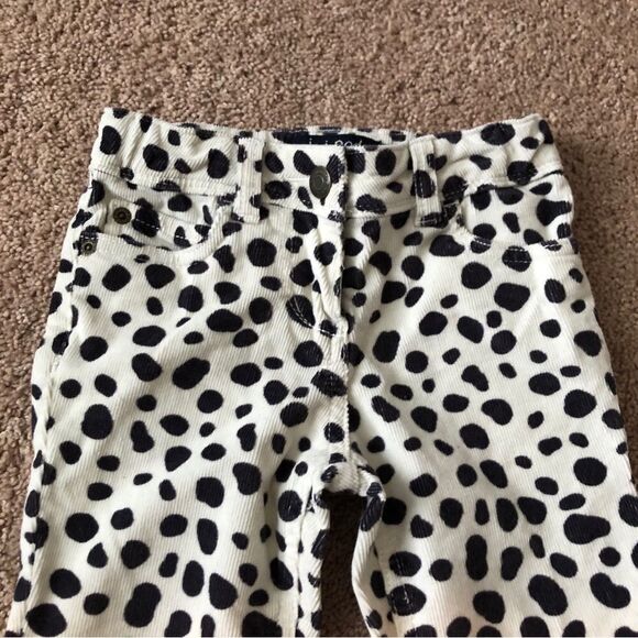 Mini Boden Cow Print Cords Girls 5Y Pants Button Close Zip Fly Black White - Picture 5 of 9